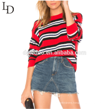 New fashion hoody women striped oversized sweater for autumn and winter